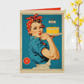 Carte Retro Baker Pin-Up (Fleur jaune)