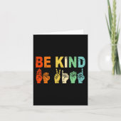 Carte Retro Be Kind Main Sign ASL Sensibilisation sur l' (Devant)
