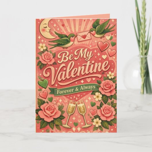 Carte Retro Be My Valentine Custom (Devant)