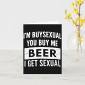 Carte Retro Beer Funny I'm Buyual You Buy Me Beer I Get (Fleur jaune)