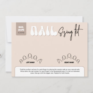 Carte Retro Beige Acrylic Nails Sizing Kit Display Card