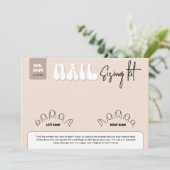 Carte Retro Beige Acrylic Nails Sizing Kit Display Card (Debout devant)