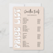 Carte Retro Beige Moderne Nails Spa Salon de cheveux Tar (Devant)