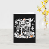 Carte Rétro Bienvenue Au Librairie Squelette Professeur  (Fleur jaune)