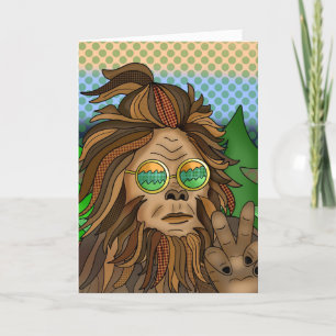 Carte Retro Bigfoot   Pop Art Sasquatard Anniversaire