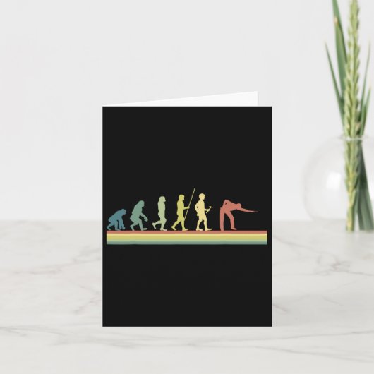 Carte Retro Billiards Human Evolution Lover Pool Cadeau  (Devant)
