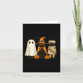 Carte Retro Black Cat Witch Y Halloween Pumpkin Women Me (Devant)