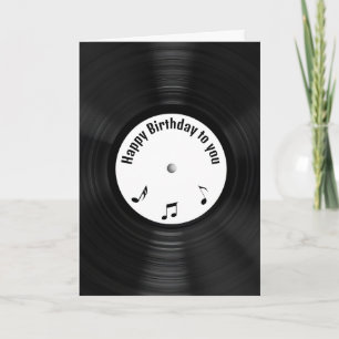 Carte Retro Black Vinyl LP Record Pour Anniversaire