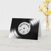 Carte Retro Black Vinyl LP Record Pour Anniversaire (Fleur jaune)