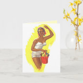 Carte Retro Blank Beach Note Plage Amusante Vintag (Fleur jaune)