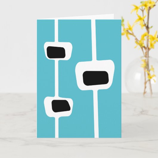 Carte Retro Blank Folded Greeting Card (Fleur jaune)