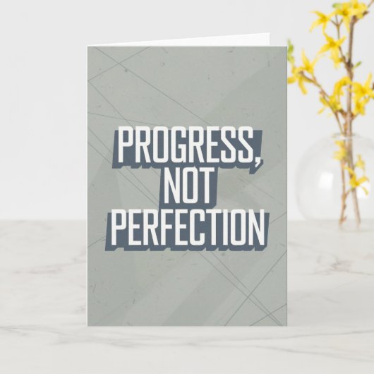 Carte Retro Block Letter "Progress Not Perfection" card (Fleur jaune)