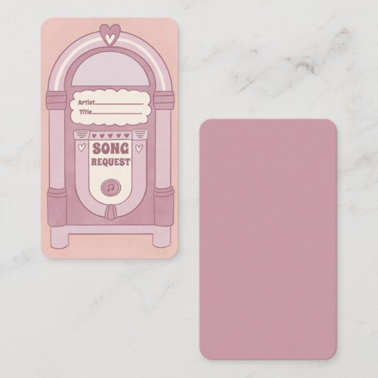 Carte Retro Blush Jukebox (Devant / Derrière)