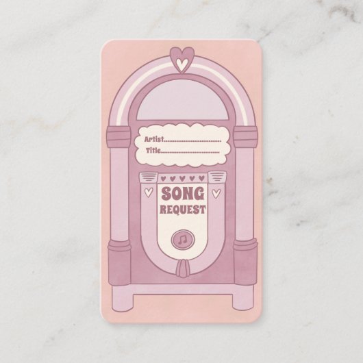 Carte Retro Blush Jukebox (Devant)