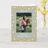 Carte Retro Boho Floral Pastel Bridesmaid Photo Proposit (Fleur jaune)
