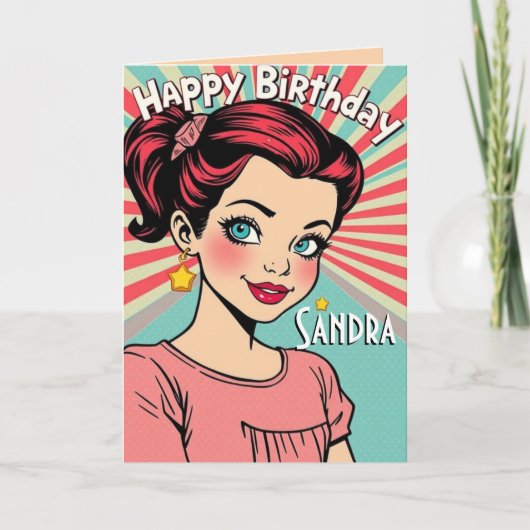Carte Retro Bonne fille d'anniversaire (Devant)