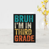 Carte Retro Bruh Je suis en 3e année garçons Retour à l' (Fleur jaune)