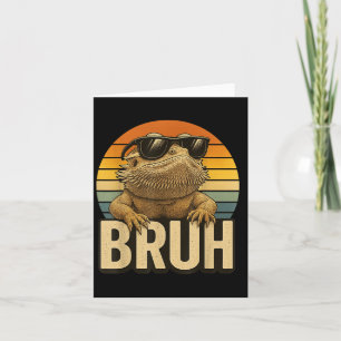 Carte Retro Bruh Lizard perché dragon amusant Vintage