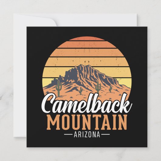 Carte Retro Camelback Mountain Arizona Desert Travel (Devant)