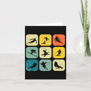 Carte Retro Carré Wintersports Ski Nordic Combinaison A
