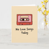 Carte Rétro Cassette Pas de Chansons d'Amour (Fleur jaune)