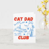Carte Retro Cat Dad Club Life Is Better With Cats Funny  (Fleur jaune)