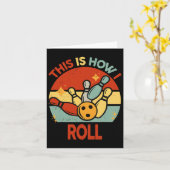 Carte Retro C'Est Comme Ça Que Je Roule Bowling S Kids T (Fleur jaune)