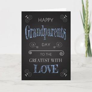 Carte Retro Chalkboard pour la Journée des grands-parent