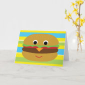 Carte Rétro cheeseburger (Fleur jaune)