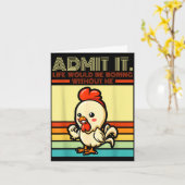 Carte Retro chicken admit life would be boring without (Fleur jaune)
