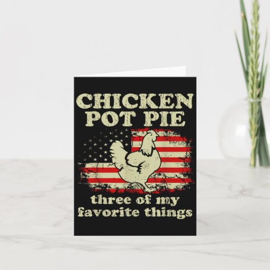 Carte Retro Chicken T E Three Of My Favorite Things Funn (Devant)