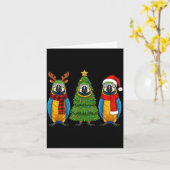 Carte Retro Christmas Blue And Yellow Macaw Parrot Santa (Fleur jaune)