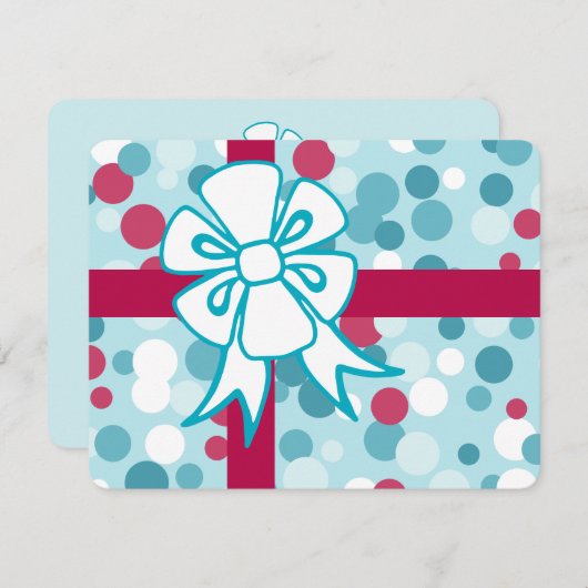 Carte Retro Christmas Bow (Devant / Derrière)