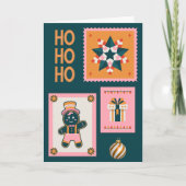Carte Retro Christmas Cheer Card – Gingerbread Man, Cand (Devant)