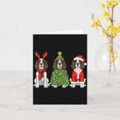 Carte Retro Christmas English Springer Spaniel Santa Rei (Fleur jaune)