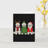 Carte Retro Christmas Great Pyrenees Santa Reindeer Dog  (Fleur jaune)