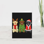 Carte Retro Christmas Labrador Retriever Santa Reindeer (Devant)