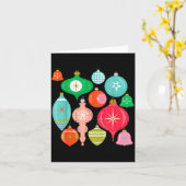 Carte Retro Christmas Ornaments Mid Century Modern (Fleur jaune)