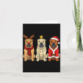 Carte Retro Christmas Shar Pei Santa Reindeer Dog Lover (Devant)