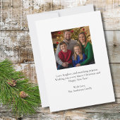 Carte Retro Christmas Tree présente timbre et photo de f