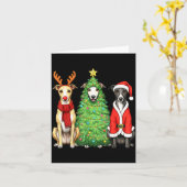 Carte Retro Christmas Whippet Santa Reindeer Dog Lover (Fleur jaune)