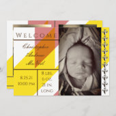 Carte Retro Classic Car Faire-part de naissance Ca (Devant / Derrière)