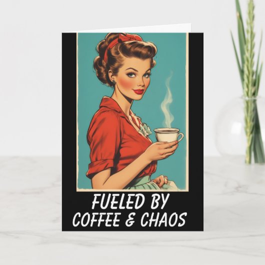 Carte RETRO COFFEE HOUSEWIFE BLANK Greeting Card (Devant)