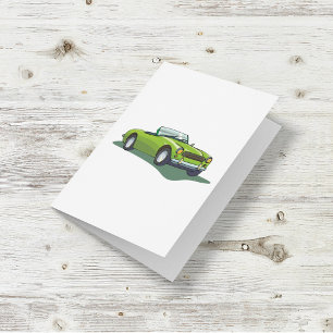 Carte Retro Convertible Green Car Card