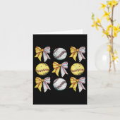 Carte Retro Coquette Bow Drôle Jeu Jour Baseball Softbal (Fleur jaune)
