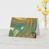 Carte Rétro cor de harmonie d'arc-en-ciel (Fleur jaune)