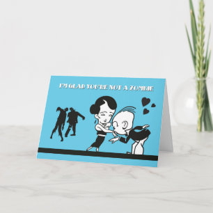 Carte Retro Couple & Zombie Valentine