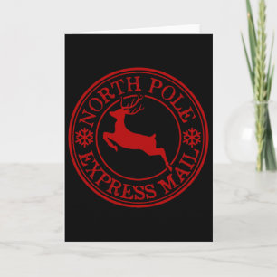 Carte Rétro Courrier Express du Pôle Nord Renne à la Mod