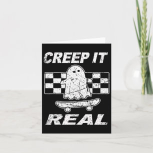 Carte Retro Creep It Real Ghost Halloween Hommes Enfants