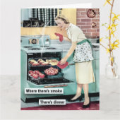 Carte Retro Cuisine femme (Fleur jaune)